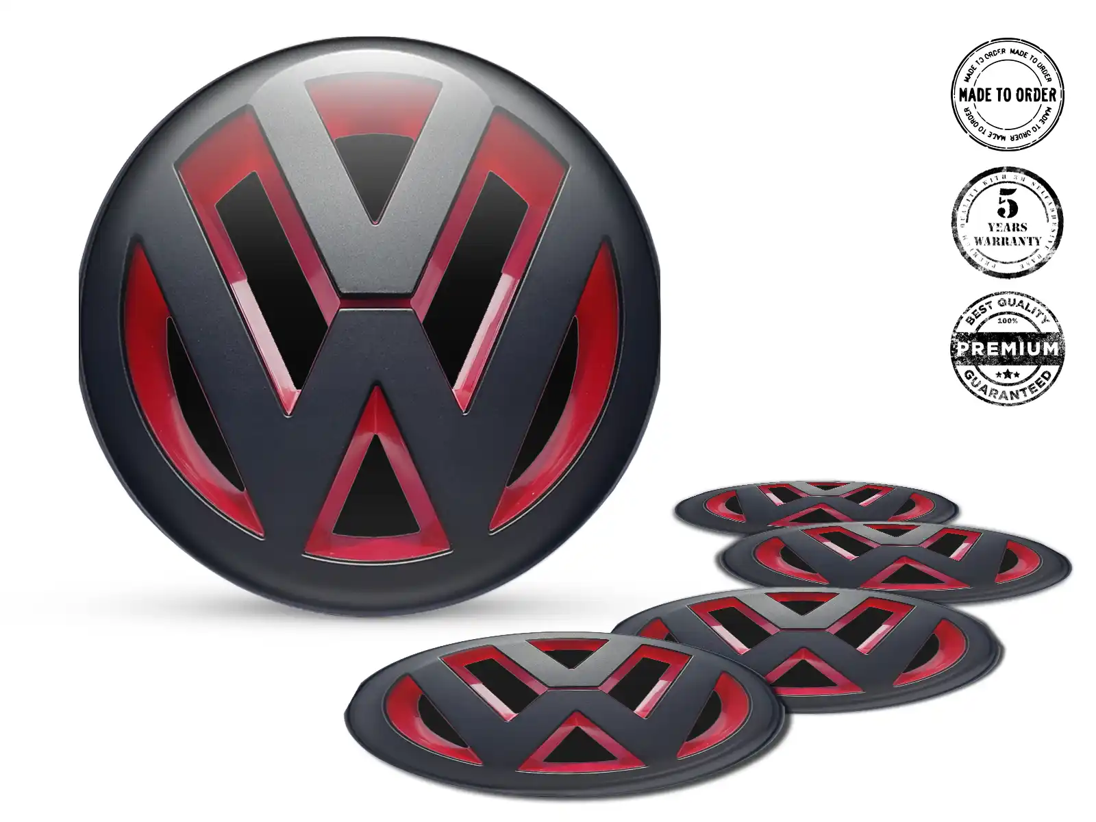 VW Insignias Bombadas Logo Pegatinas de Rueda Elegante
